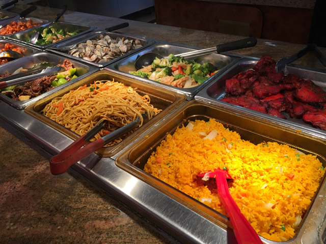 Buffet and seating area